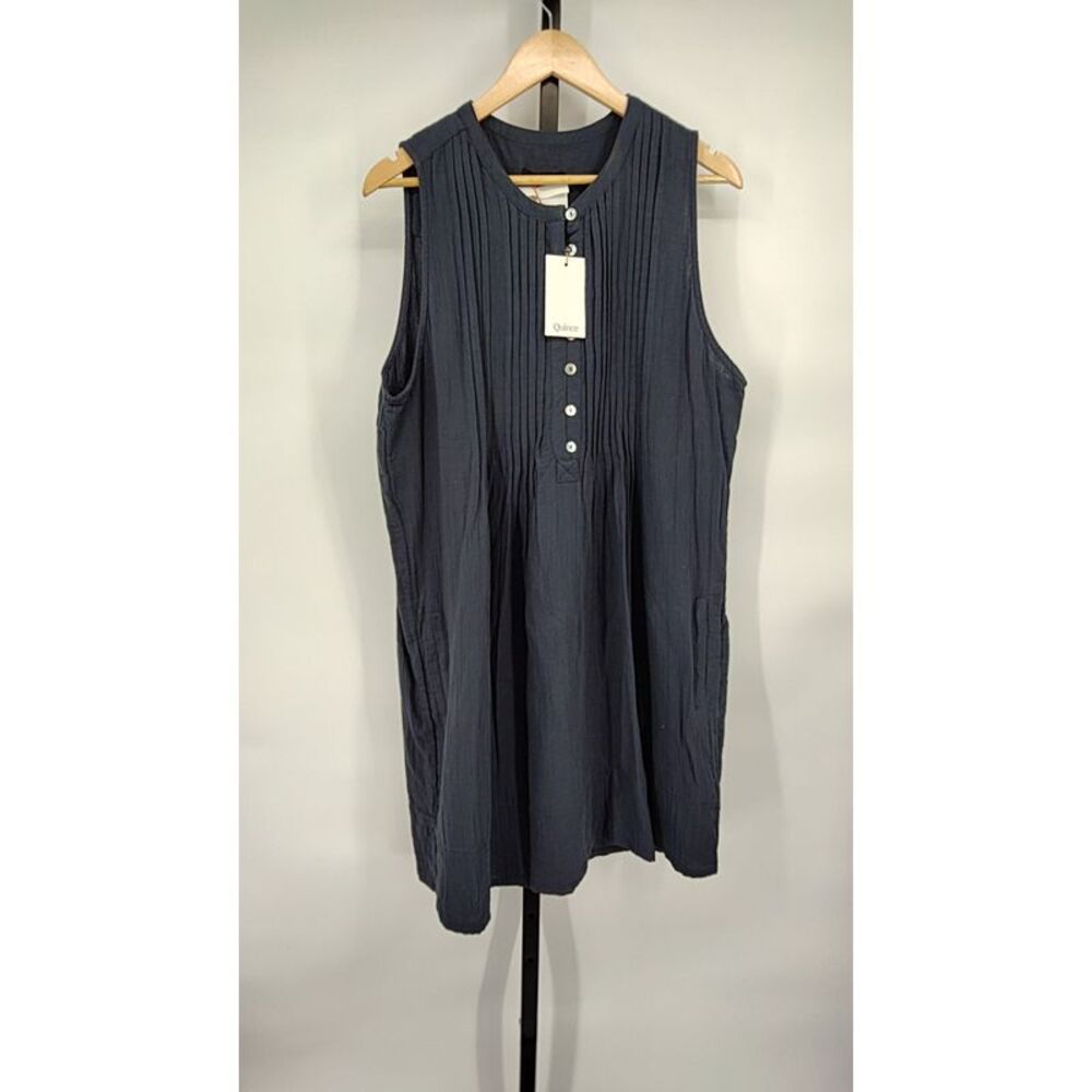 Quince Sleeveless Navy Dress